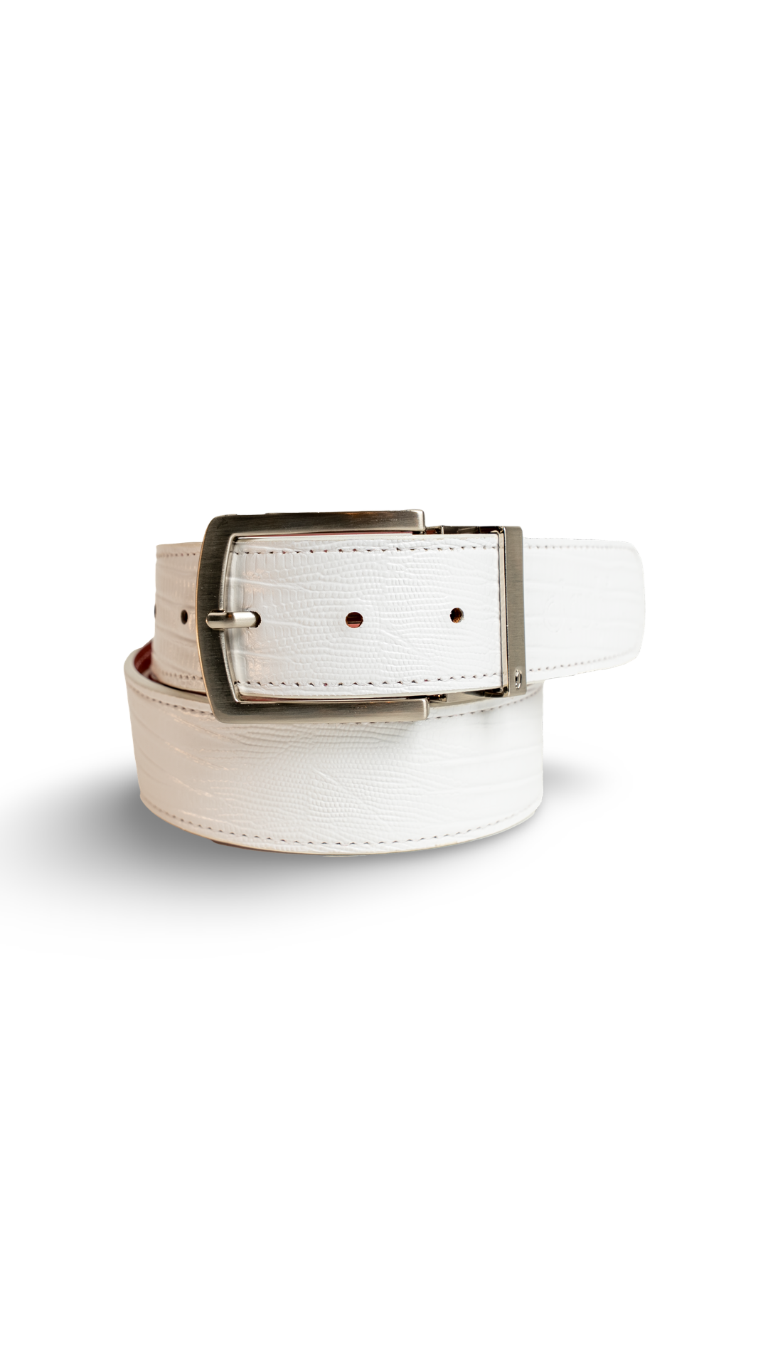 White LIzard Belts