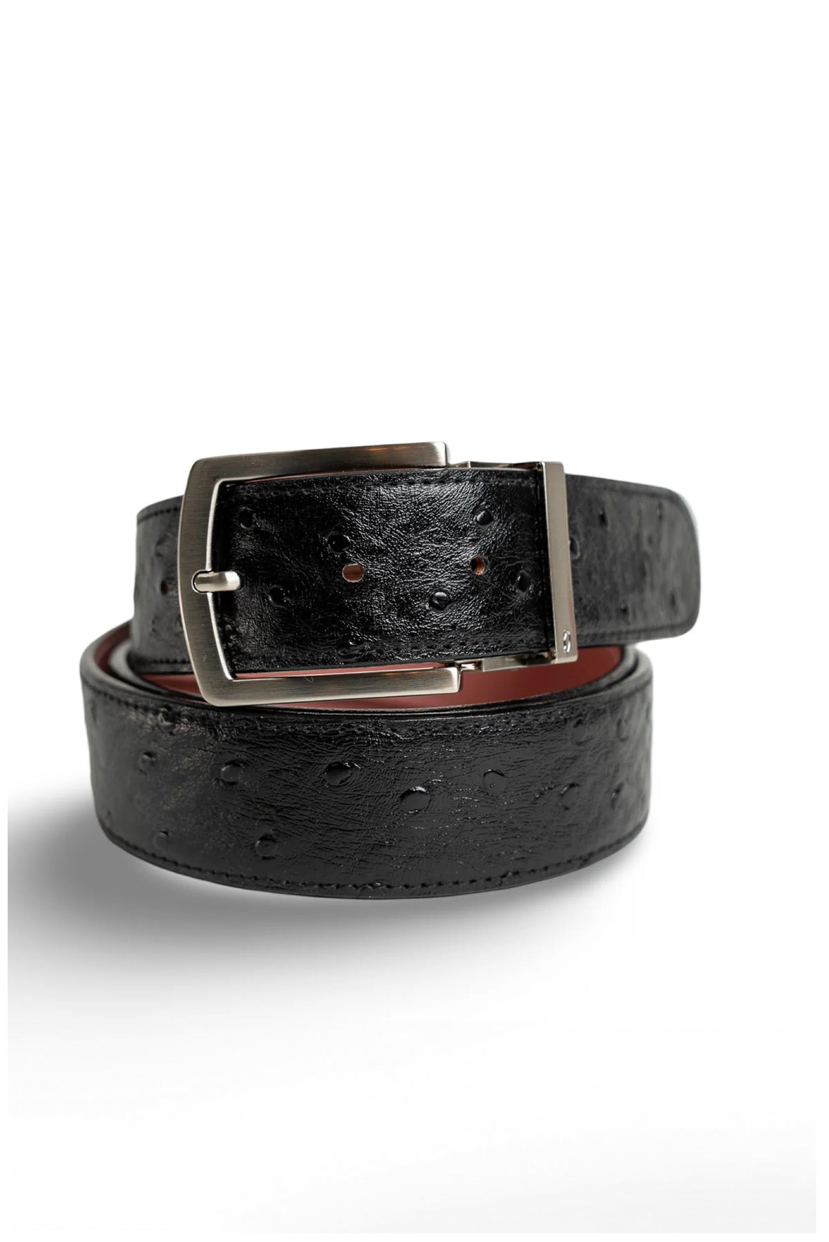 Black Ostrich Belts