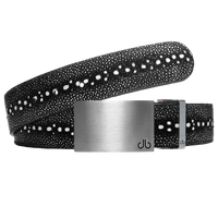 Black and white stingray and Classic silver and black buckle
