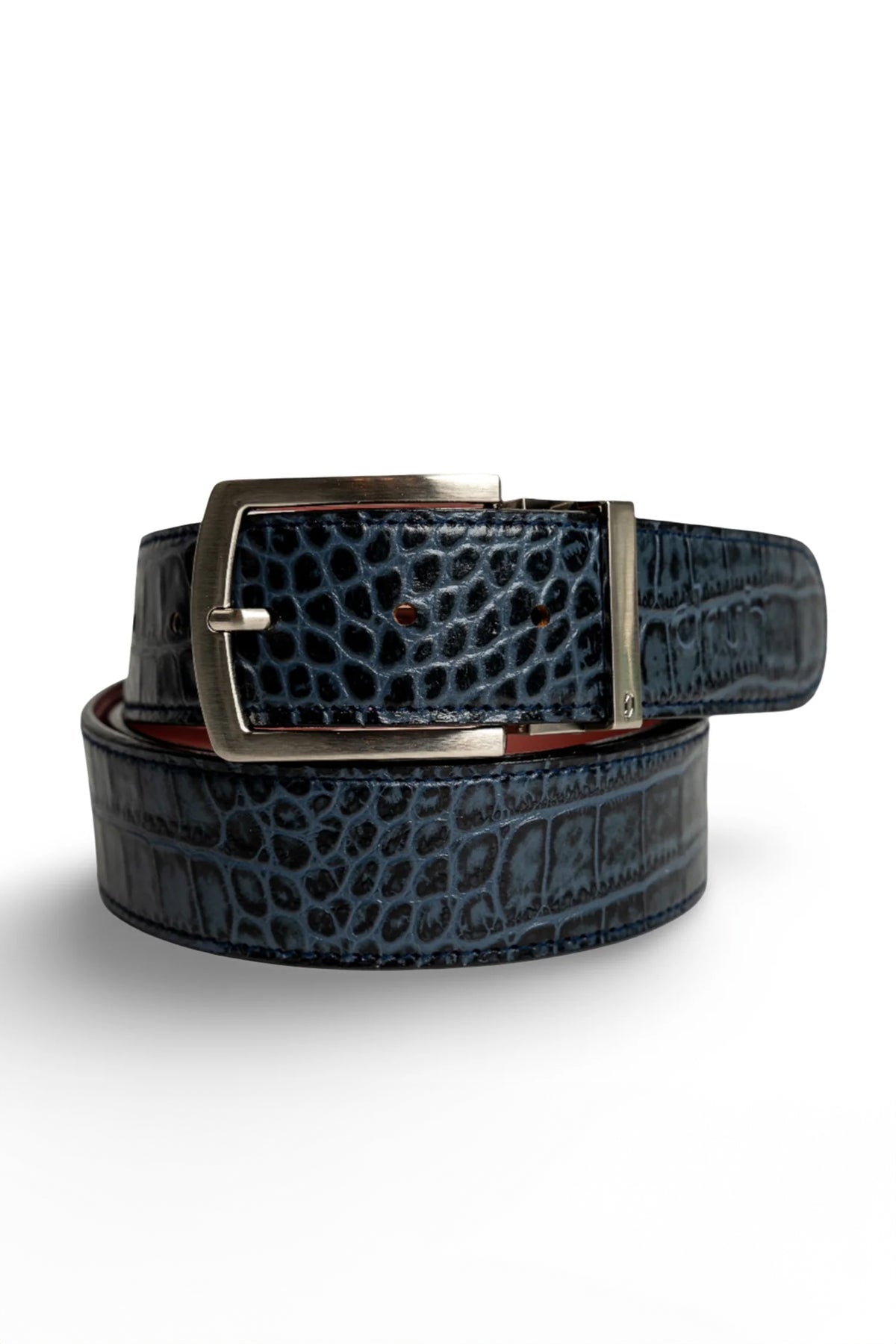 Navy Crocodile Belts