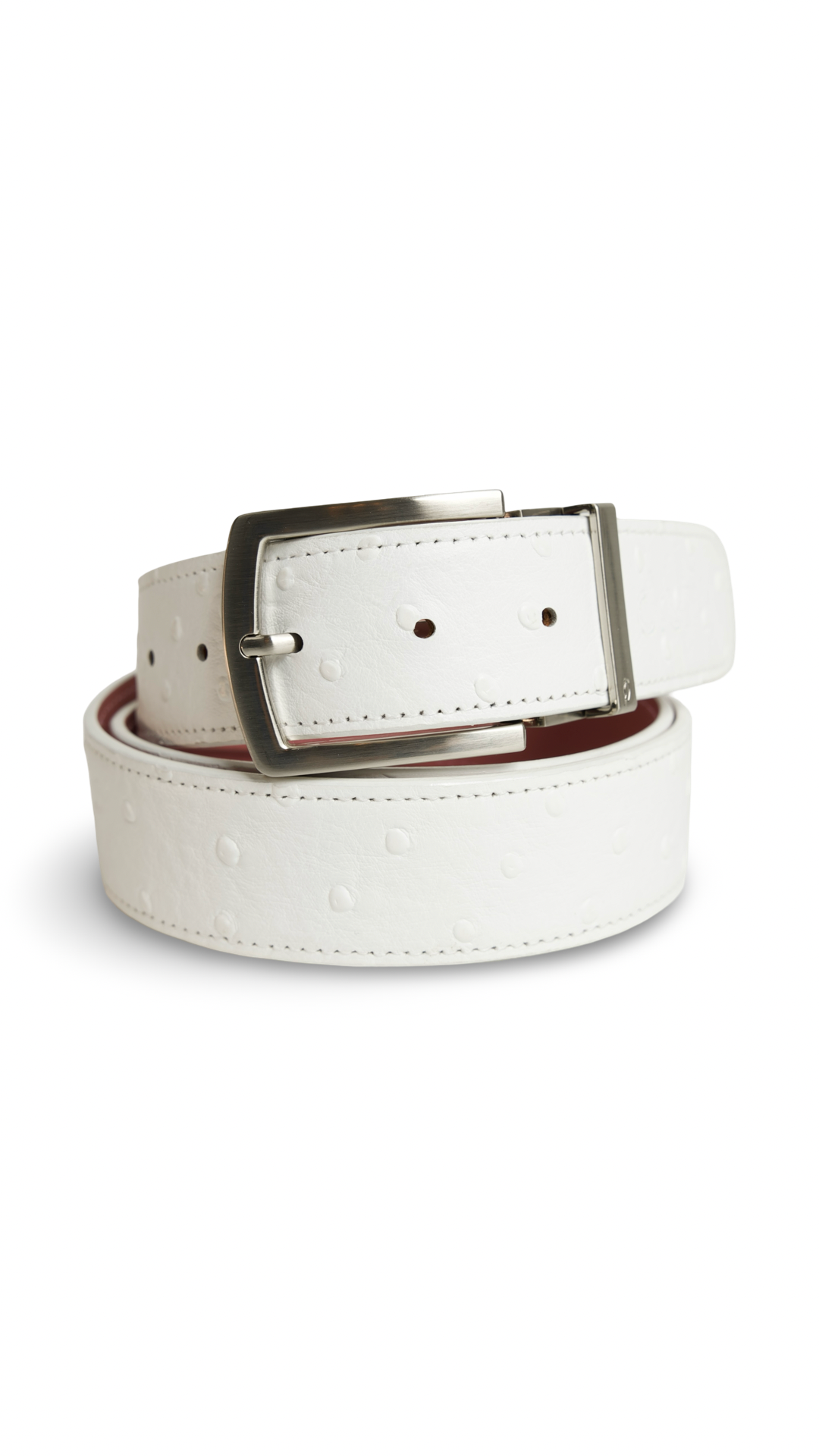 White Ostrich Belts