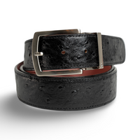 Black Ostrich Belts