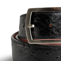 Black Ostrich Belts