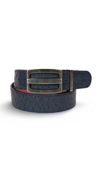 French Blue Ostrich Belts