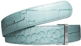 Aqua Crocodile Textured Leather Strap
