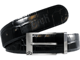 Black / Prong Silver Crocodile Leather Belts Druh Belts USA