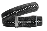Black & White / Prong Stingray Textured Leather Belts Druh Belts USA
