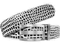 Black & White / Three Bar Crocodile Leather Belts Druh Belts USA
