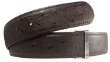 Brown Ostrich Textured Leather Belt Strap