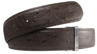 Brown Ostrich Textured Leather Belt Strap