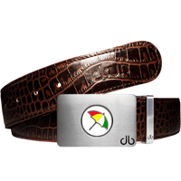 Arnold Palmer Ballmarker Golf Belt Crocodile Leather Dark Brown