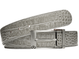 Graphite Gray / Prong Silver Crocodile Leather Belts Druh Belts USA
