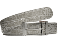 Graphite Gray / Prong Silver Crocodile Leather Belts Druh Belts USA