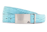 Silver Block Crocodile Aqua Belts Druh Belts USA