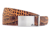 Silver Block Crocodile Brown Belts Druh Belts USA