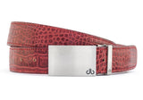 Silver Block Crocodile Burgundy Belts Druh Belts USA