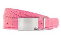 Silver Block Crocodile Pink Belts Druh Belts USA