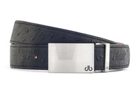 Silver Block Ostrich Black Belts Druh Belts USA