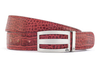 Three Bar Crocodile Burgundy Belts Druh Belts USA