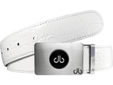 White / Ballmarker Crocodile Leather Belts Druh Belts USA