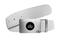 White / Ballmarker Ostrich Leather Belts Druh Belts and Buckles | US & Canada