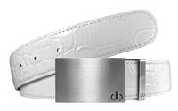White / Block Silver Crocodile Leather Belts Druh Belts USA