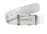 White / Prong Silver Crocodile Leather Belts Druh Belts USA